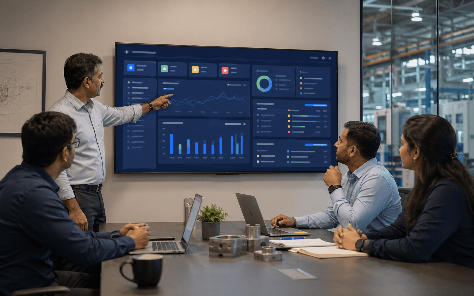 Leadership team reviewing RFQ and quote analytics